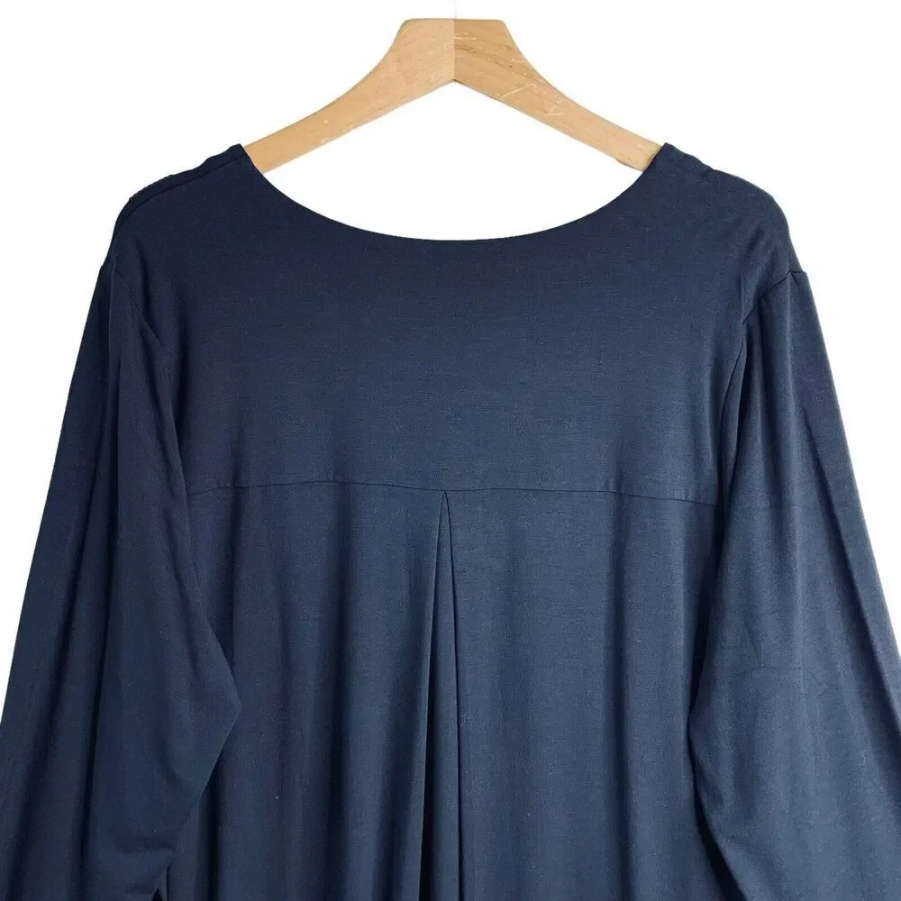 J Jill Navy V Neck Long Sleeve T-Shirt Shift Dress Womens Size XL NWT $99 - Picture 7 of 9